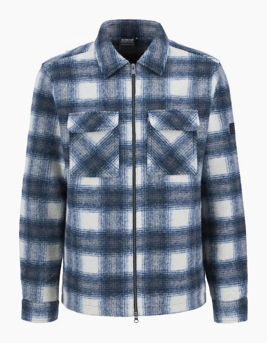 Men's Barbour Men's Clayton Check Fleece Overshirt - Blue - Size: 44/Regular