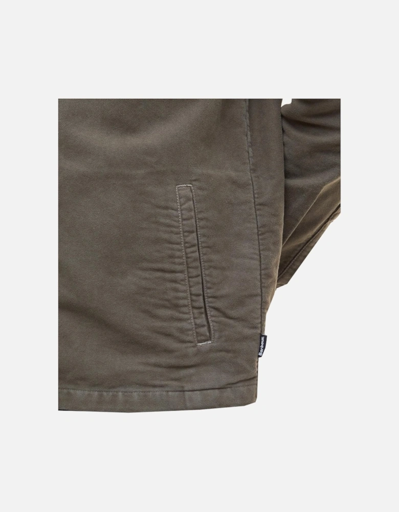 Men's Dark Olive Moleskin Overshirt