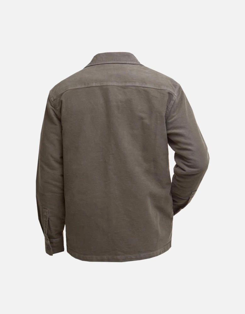 Men's Dark Olive Moleskin Overshirt