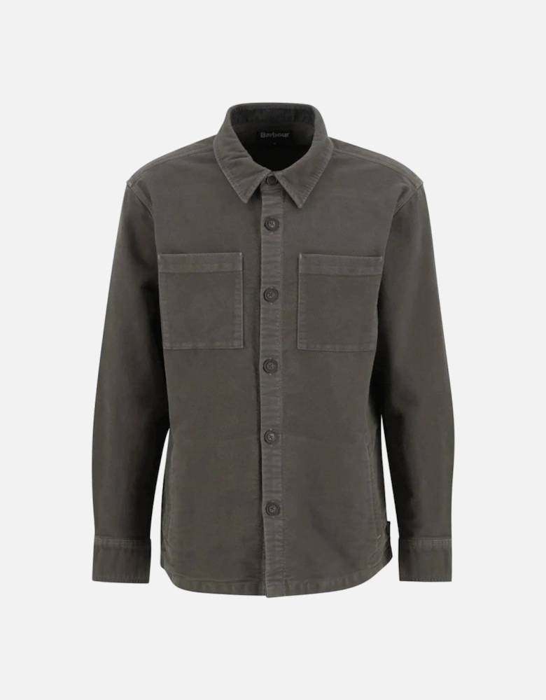 Men's Dark Olive Moleskin Overshirt