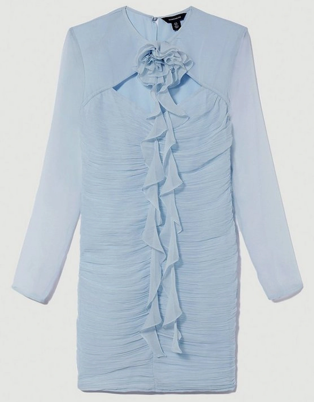 Chiffon Corsage Ruched Mini Dress