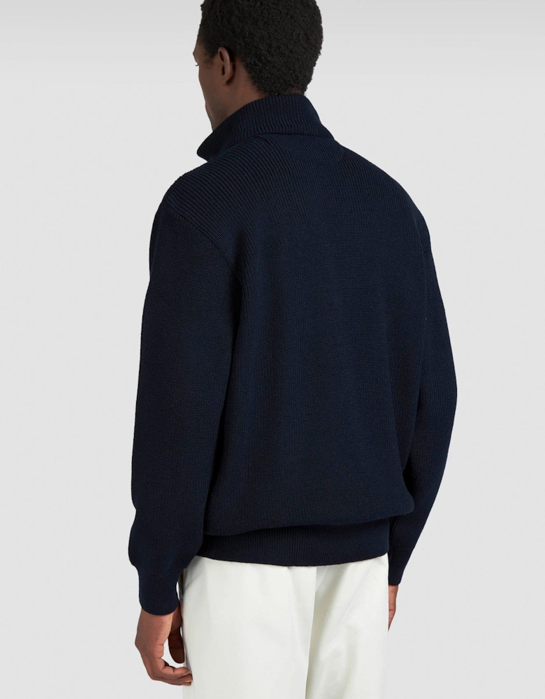 MOON BADGE ZIP SWATER