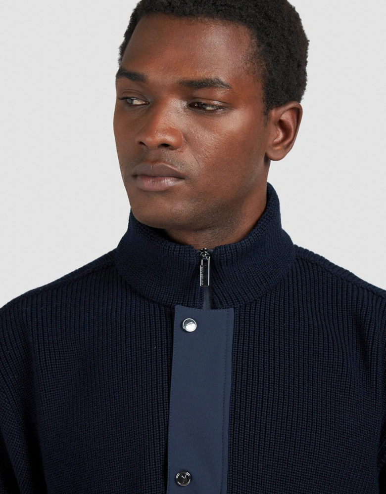 MOON BADGE ZIP SWATER