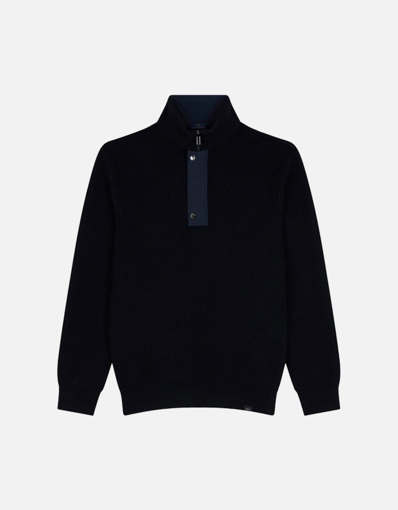 MOON BADGE ZIP SWATER
