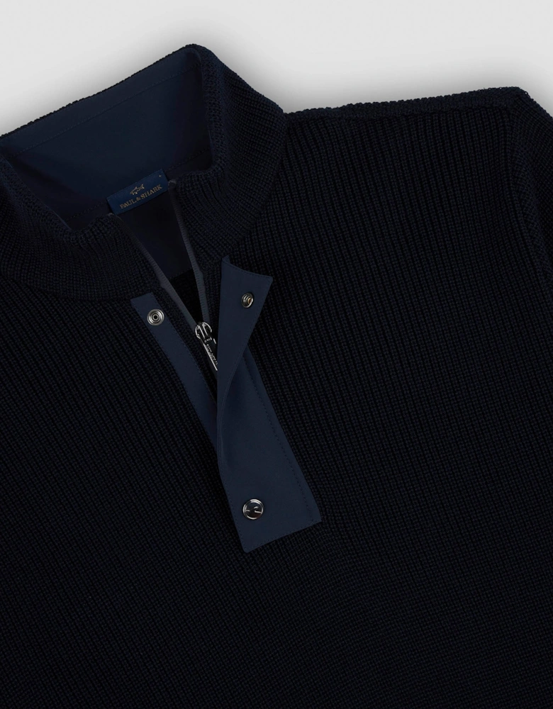 MOON BADGE ZIP SWATER