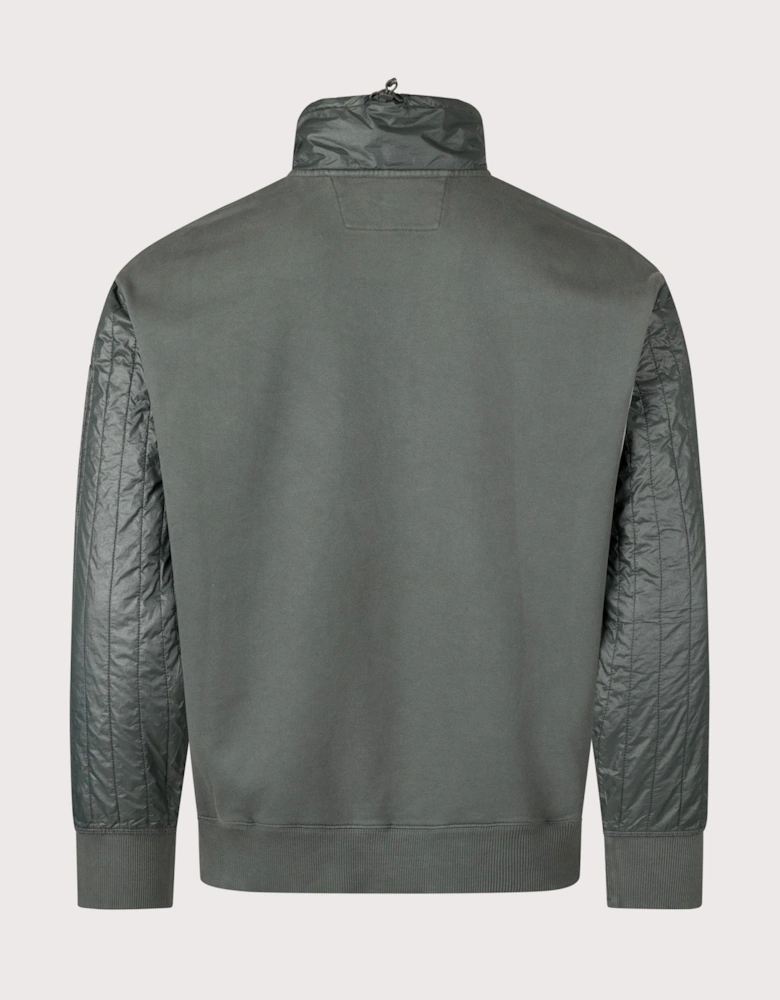 Diagonal Raised Fleece Quarter Zip Sweatshirt