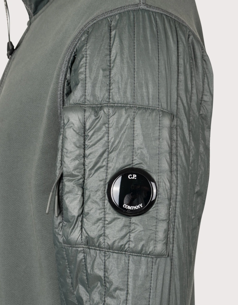 Diagonal Raised Fleece Quarter Zip Sweatshirt