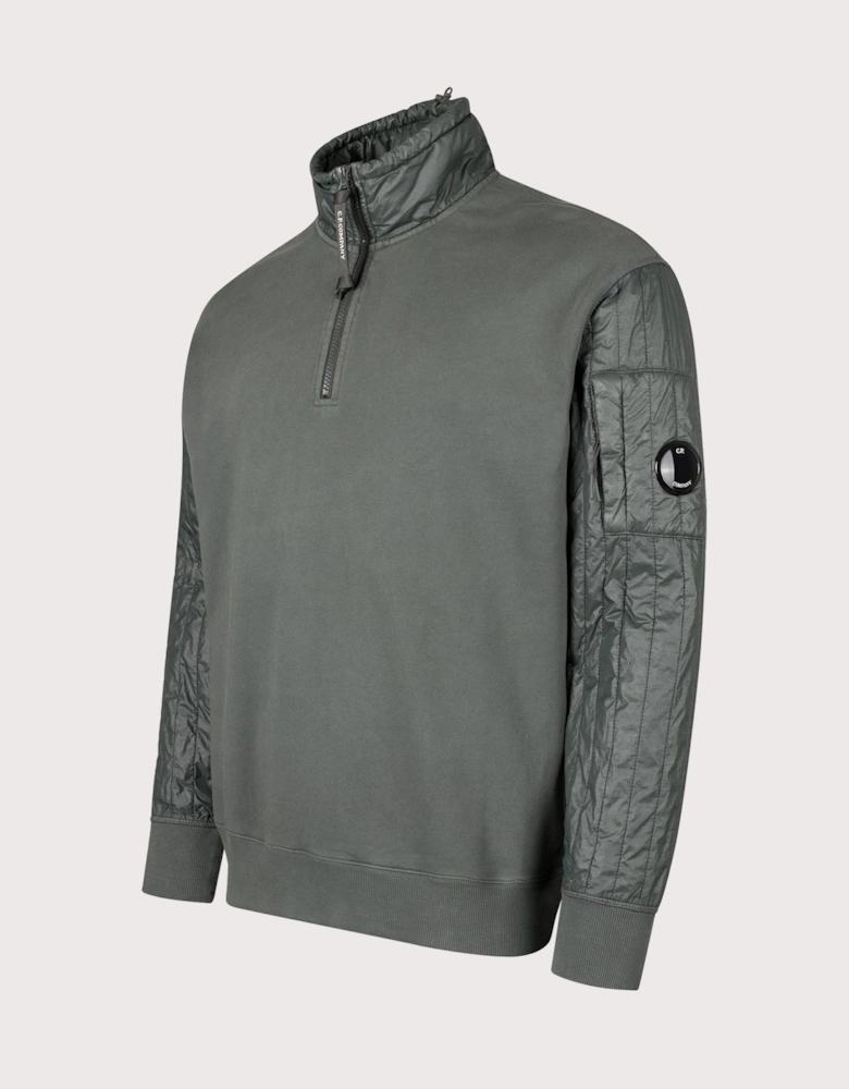 Diagonal Raised Fleece Quarter Zip Sweatshirt
