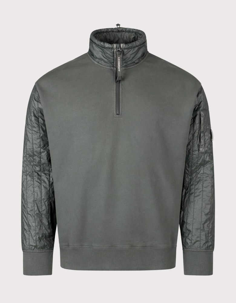 Diagonal Raised Fleece Quarter Zip Sweatshirt