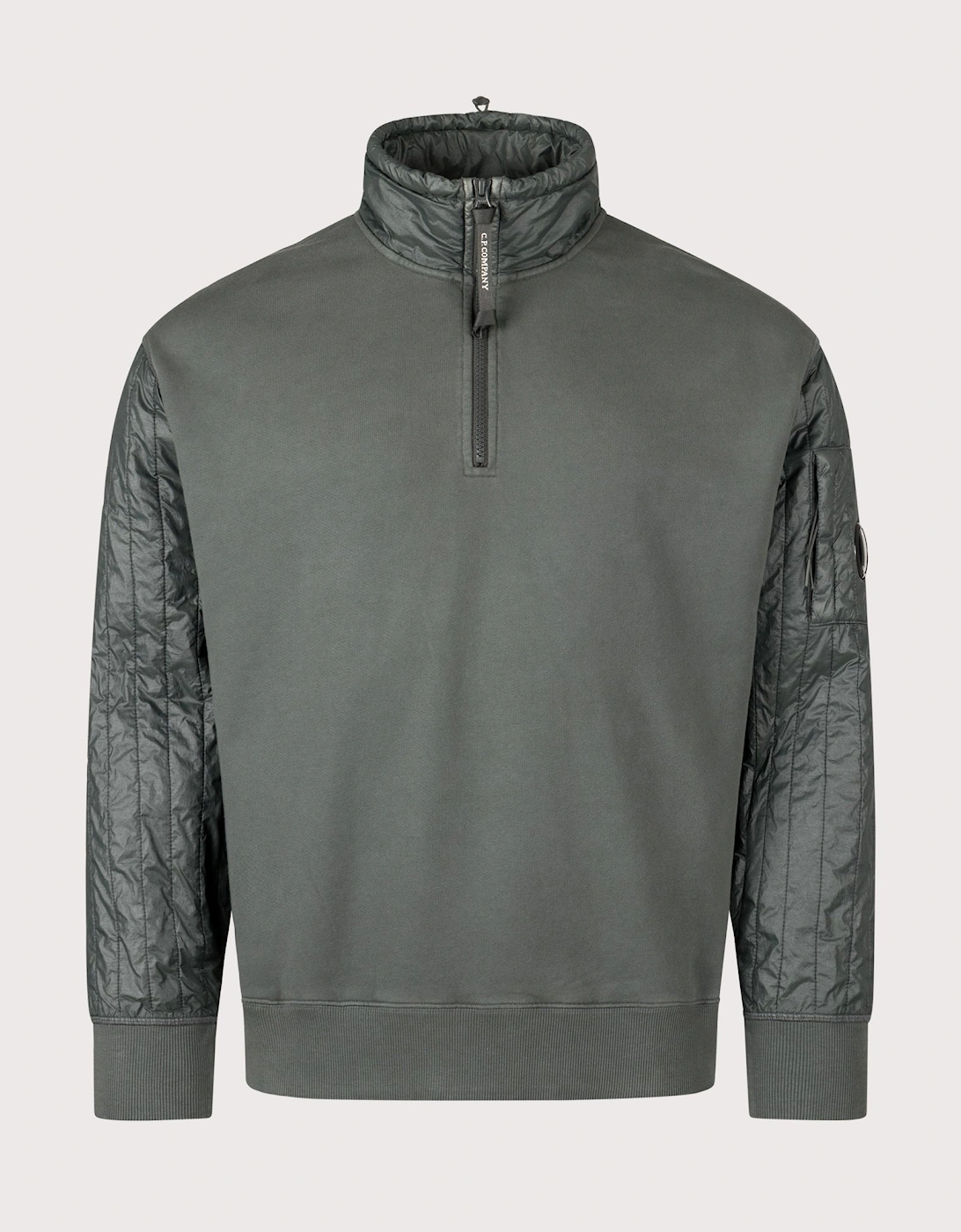 Diagonal Raised Fleece Quarter Zip Sweatshirt