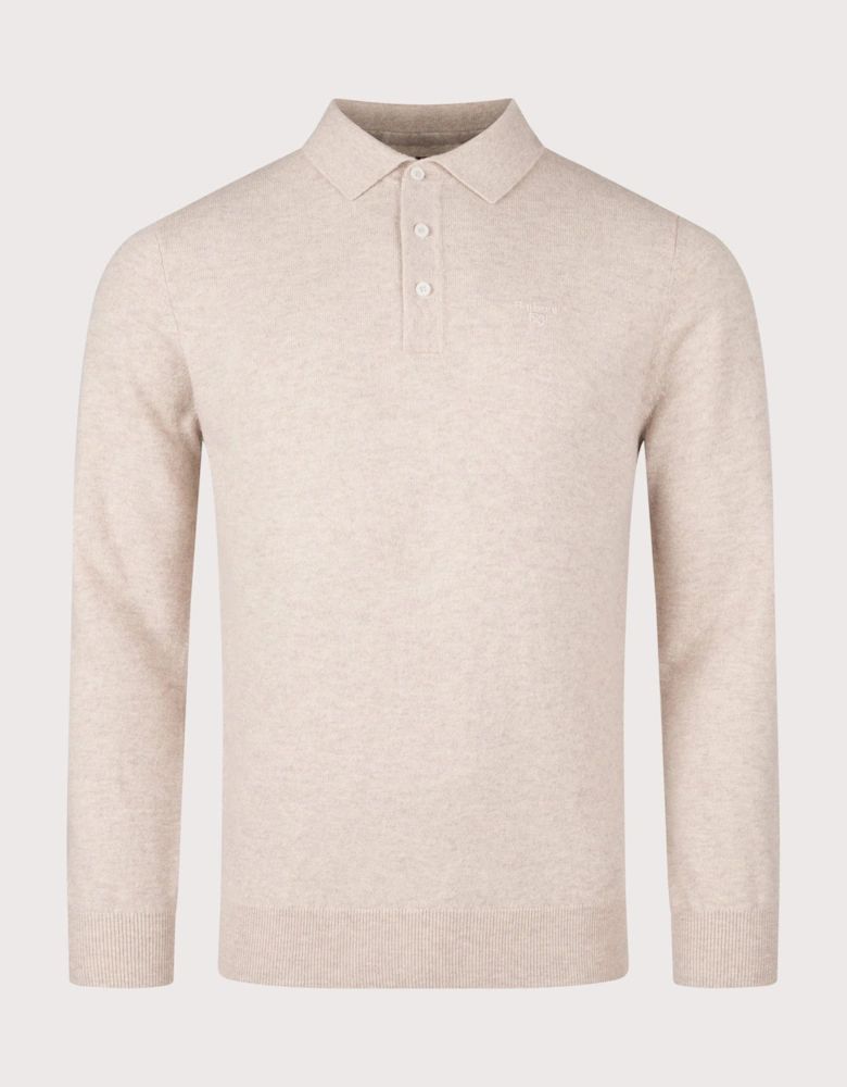 Hutherston Knitted Long Sleeve Polo Shirt