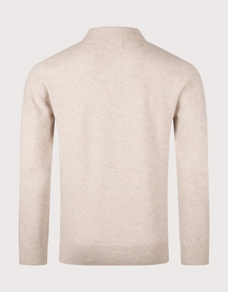 Hutherston Knitted Long Sleeve Polo Shirt
