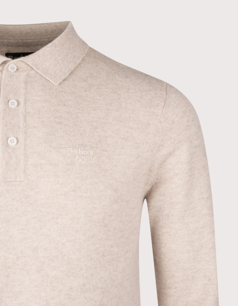 Hutherston Knitted Long Sleeve Polo Shirt