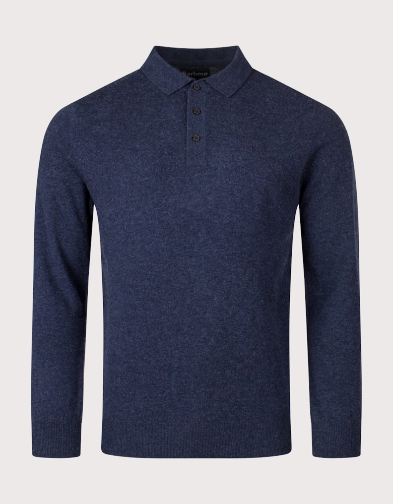 Hutherston Knitted Long Sleeve Polo Shirt