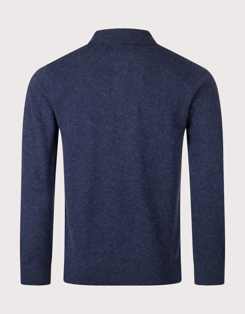 Hutherston Knitted Long Sleeve Polo Shirt