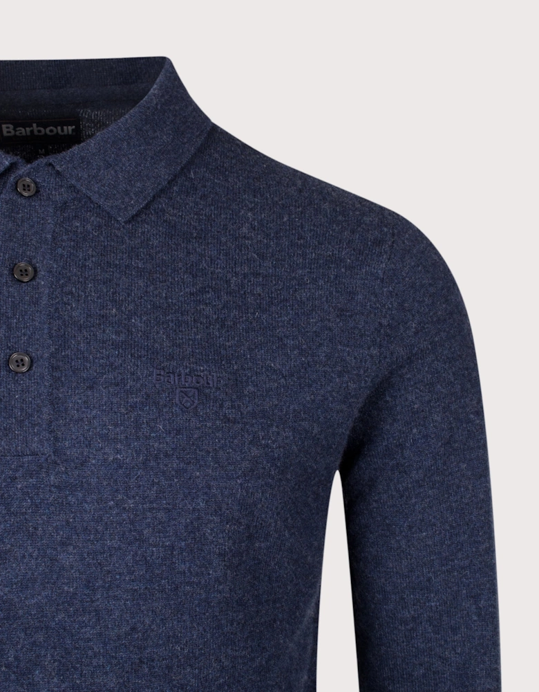 Hutherston Knitted Long Sleeve Polo Shirt