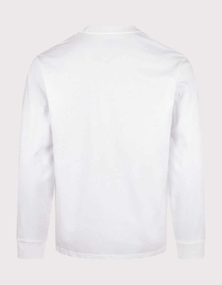 Relaxed Fit Script Embroidery Long Sleeve T-Shirt