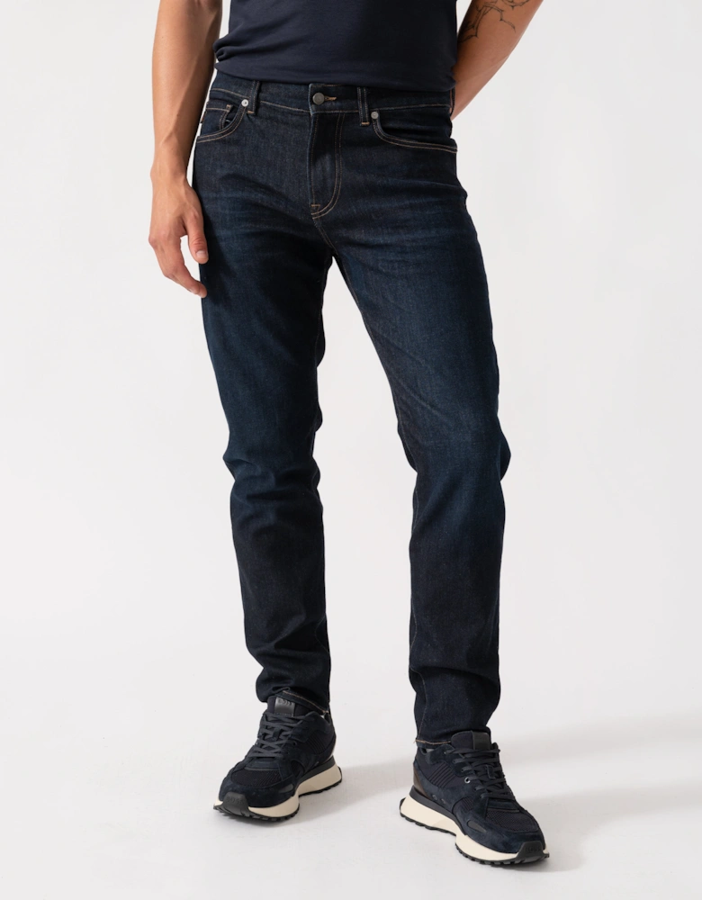 BOSS Orange Maine Regular-Fit Jeans in Blue Soft-Motion Denim  - Dark Blue 402