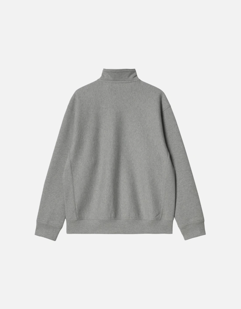 Half Zip American Script Sweat - Grey Heather