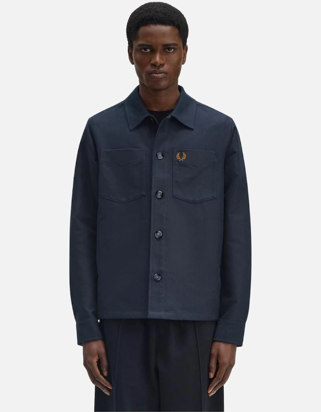 Brushed Twill Overshirt - Navy