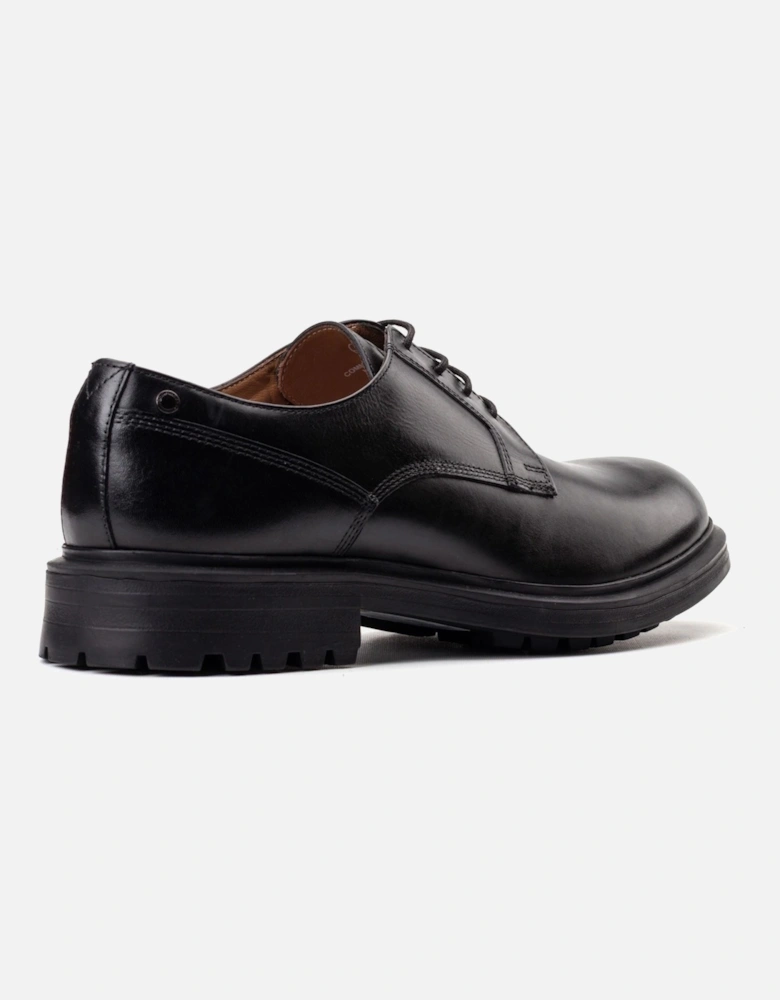 London Locke Leather Men's Black Lace-Up Shoes