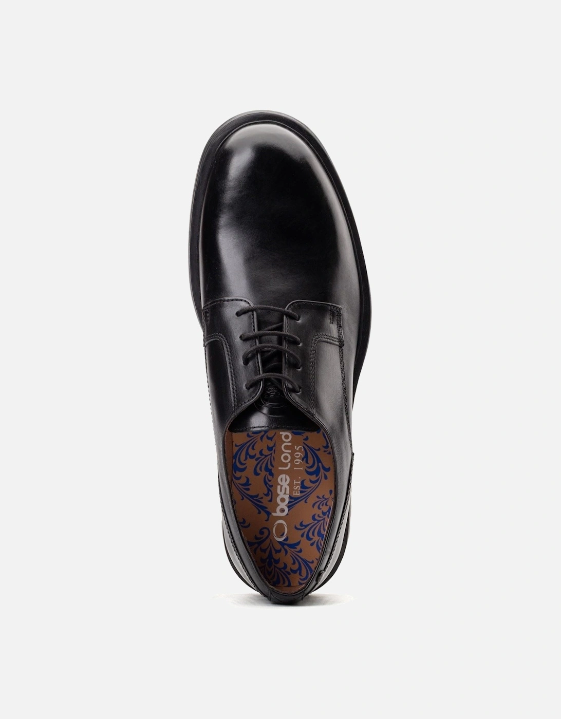 London Locke Leather Men's Black Lace-Up Shoes