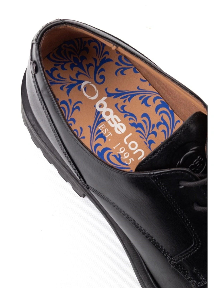 London Locke Leather Men's Black Lace-Up Shoes
