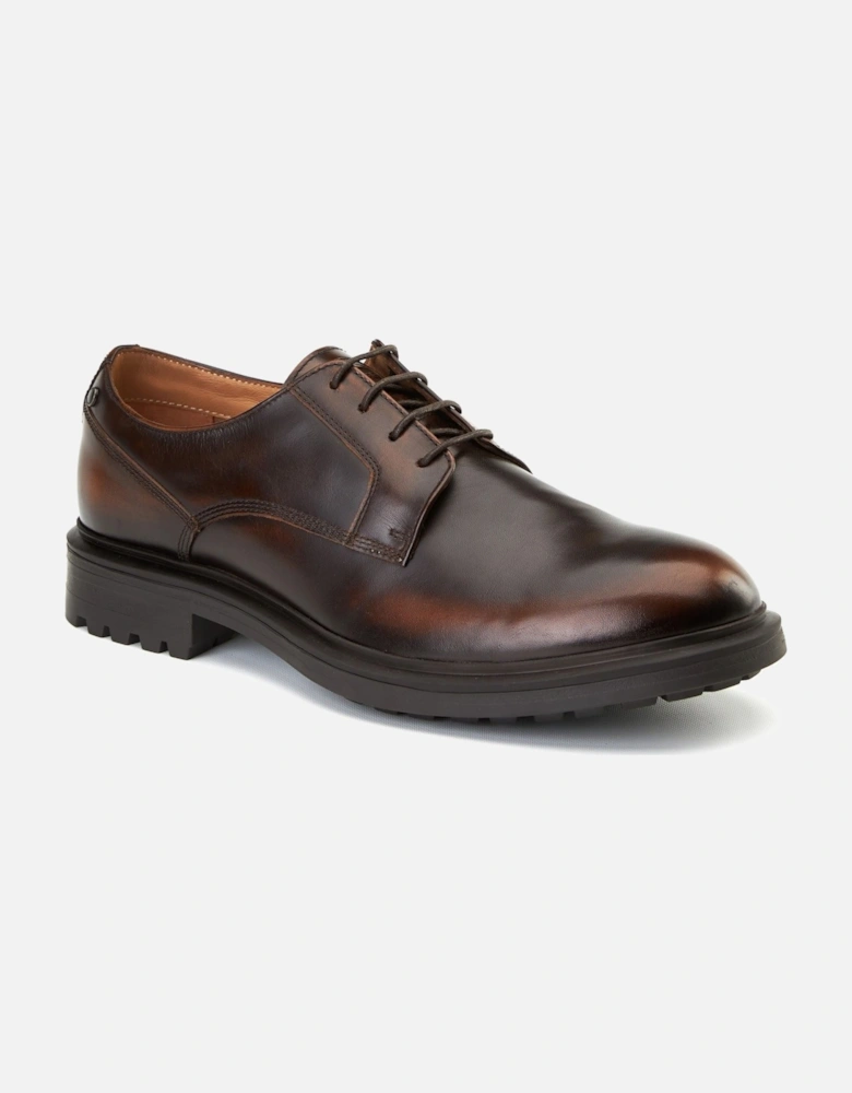 London Locke Leather Men's Brown Lace-Up Shoes