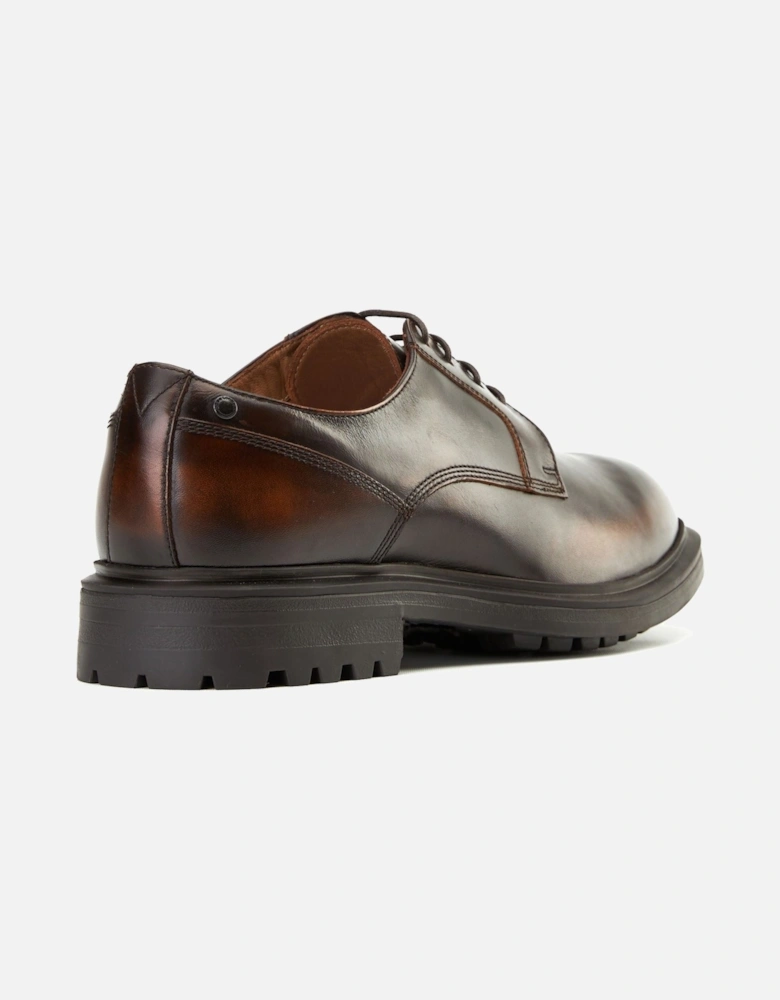 London Locke Leather Men's Brown Lace-Up Shoes