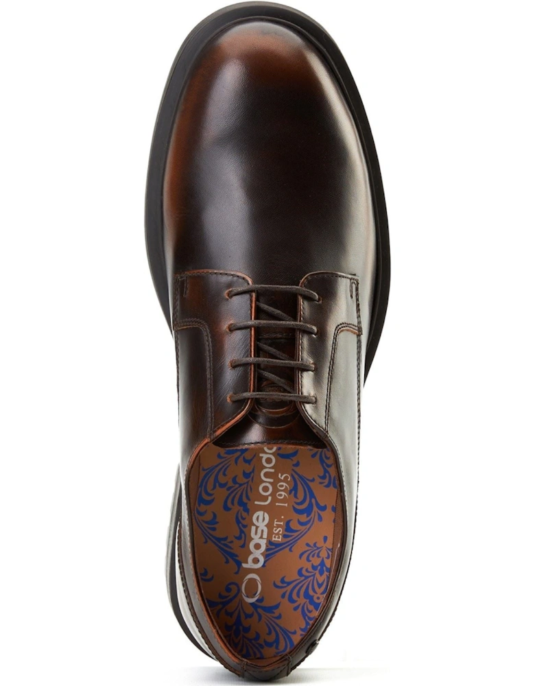 London Locke Leather Men's Brown Lace-Up Shoes
