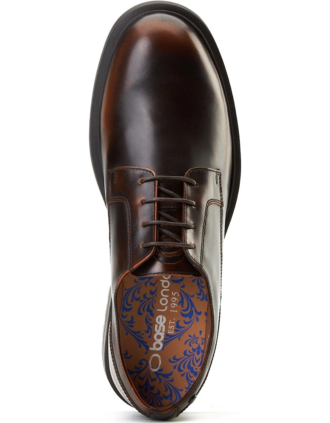 London Locke Leather Men's Brown Lace-Up Shoes