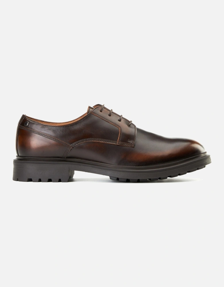 London Locke Leather Men's Brown Lace-Up Shoes