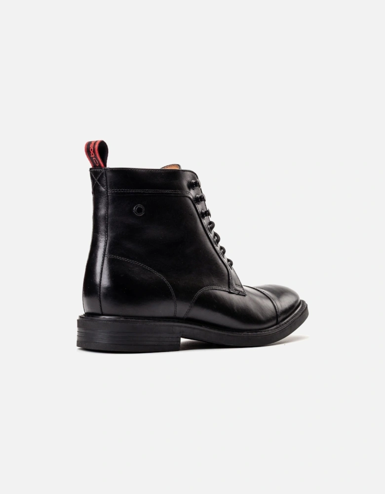 London Plymouth Leather Men's Black Ankle Boots