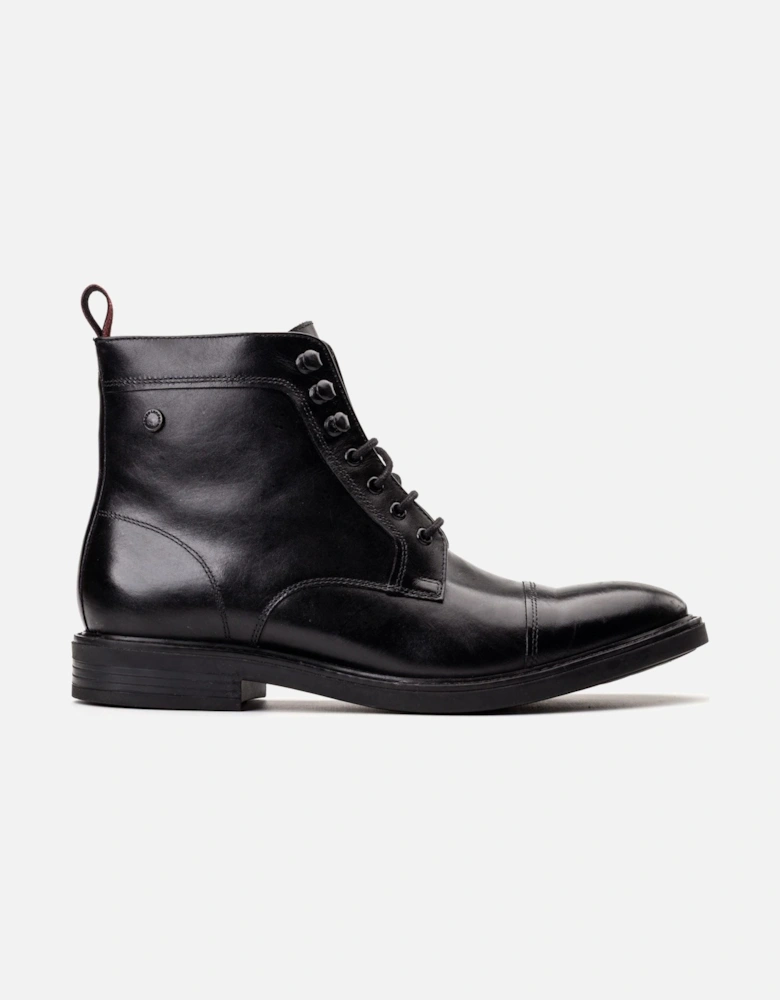 London Plymouth Leather Men's Black Ankle Boots