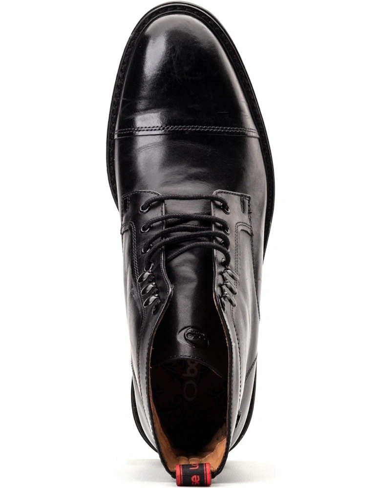 London Plymouth Leather Men's Black Ankle Boots