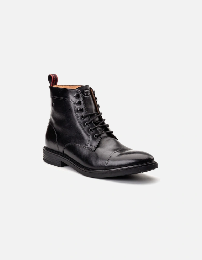 London Plymouth Leather Men's Black Ankle Boots