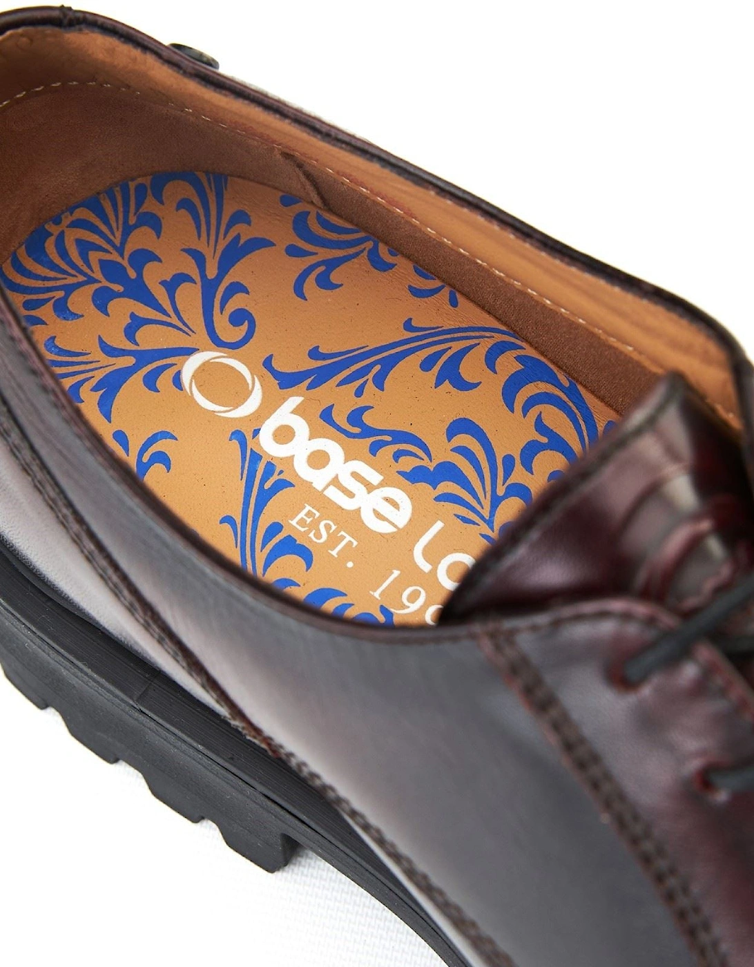 London Locke Leather Men's Bordo Lace-Up Shoes
