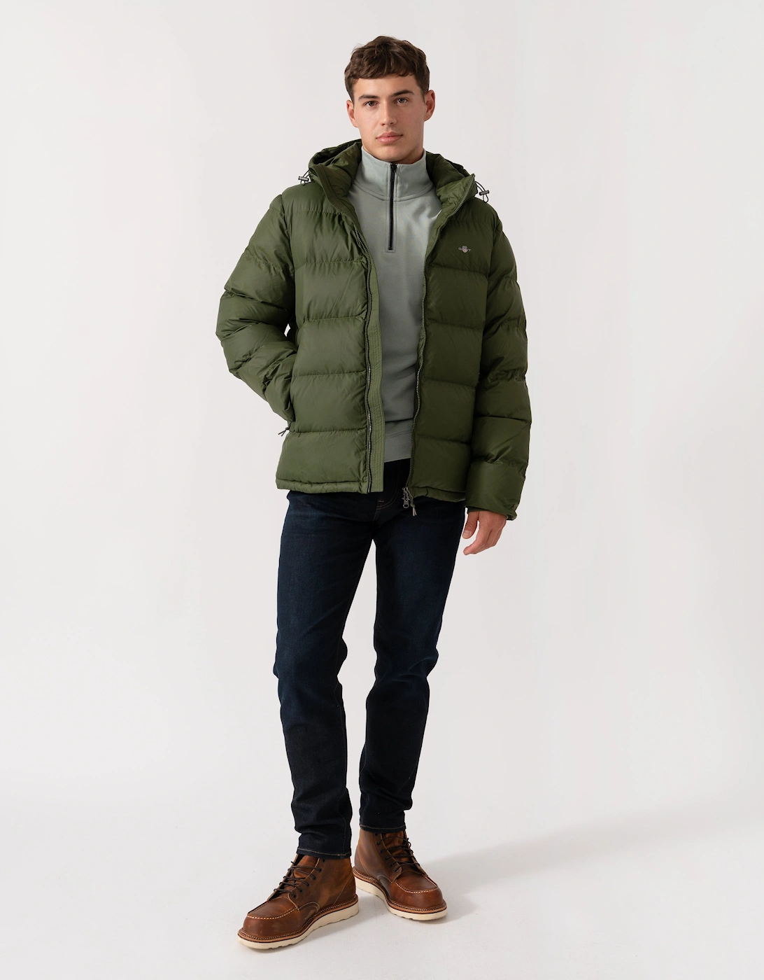 Men's GANT Mens Active Cloud Puffer Jacket - 360 Country Green - Tan - Size: 38/Regular