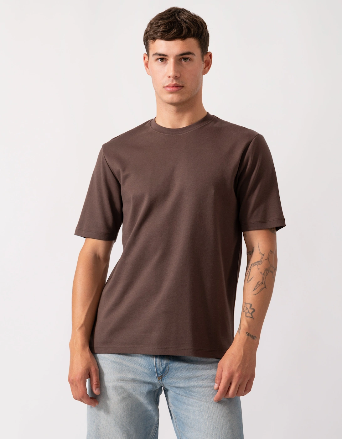 Palmela Mens Crew Neck T-Shirt - Chocolate, 5 of 4