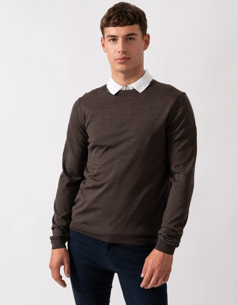 Camber Mens Crew Neck Jumper - Chocolate Marl
