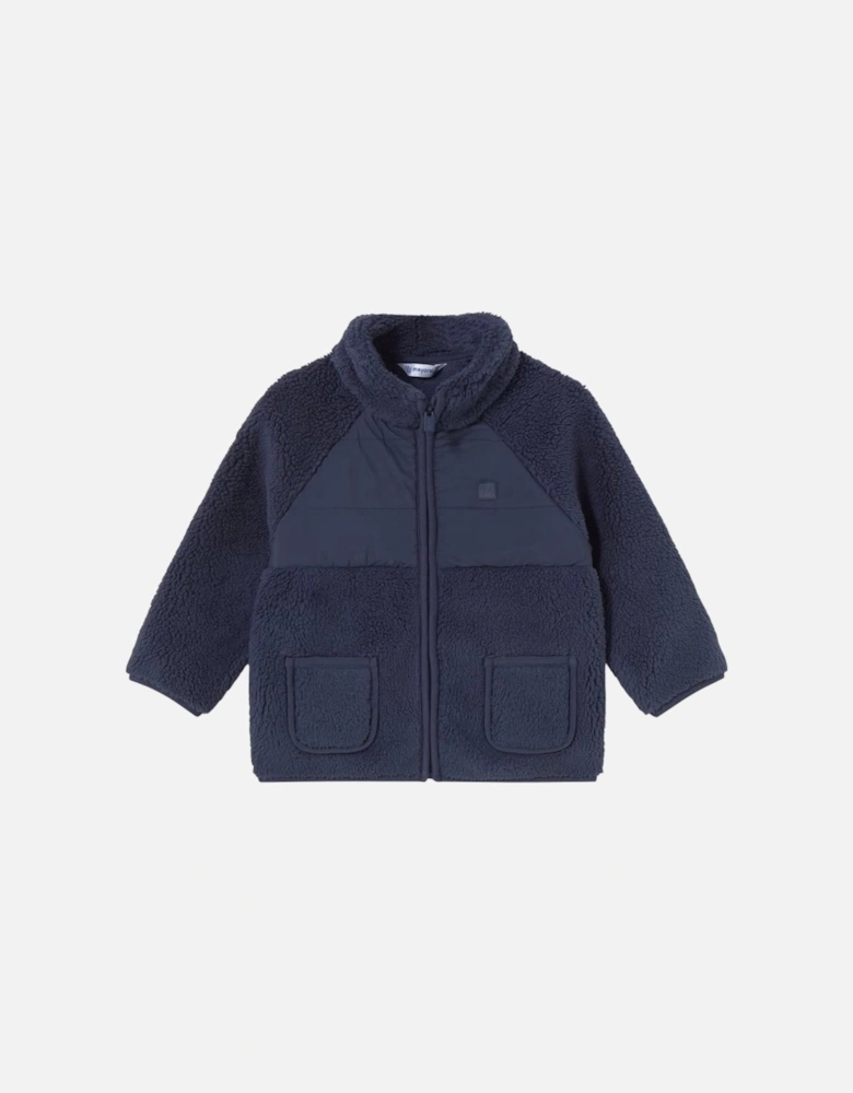 Boys Navy Zip Up Fleece Jacket