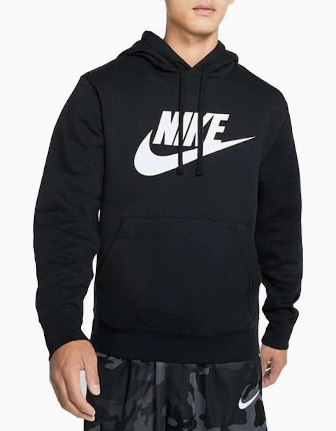 Nike Men's Black Hoodie Bv2973 Sportswear Club Fleece Graphic Pullover Sweats  40 L