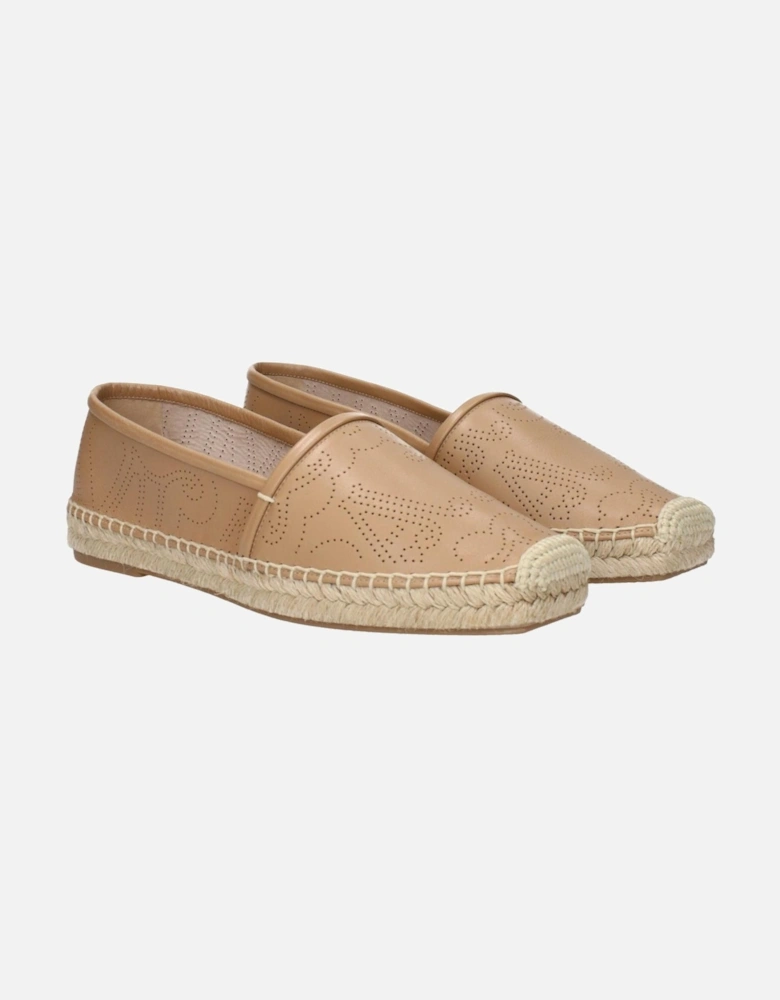 Leather Espadrilles with Logo Detailing Women - Brown Shoes