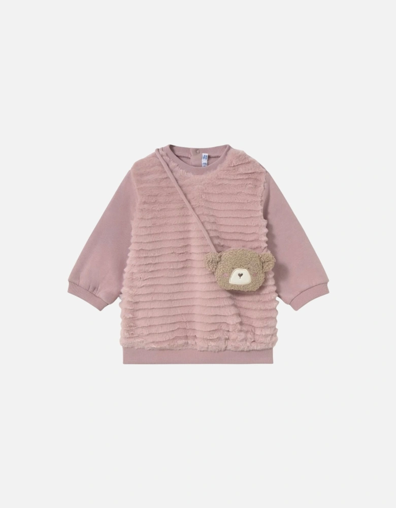 Girls Pink Fluffy Bag Dress