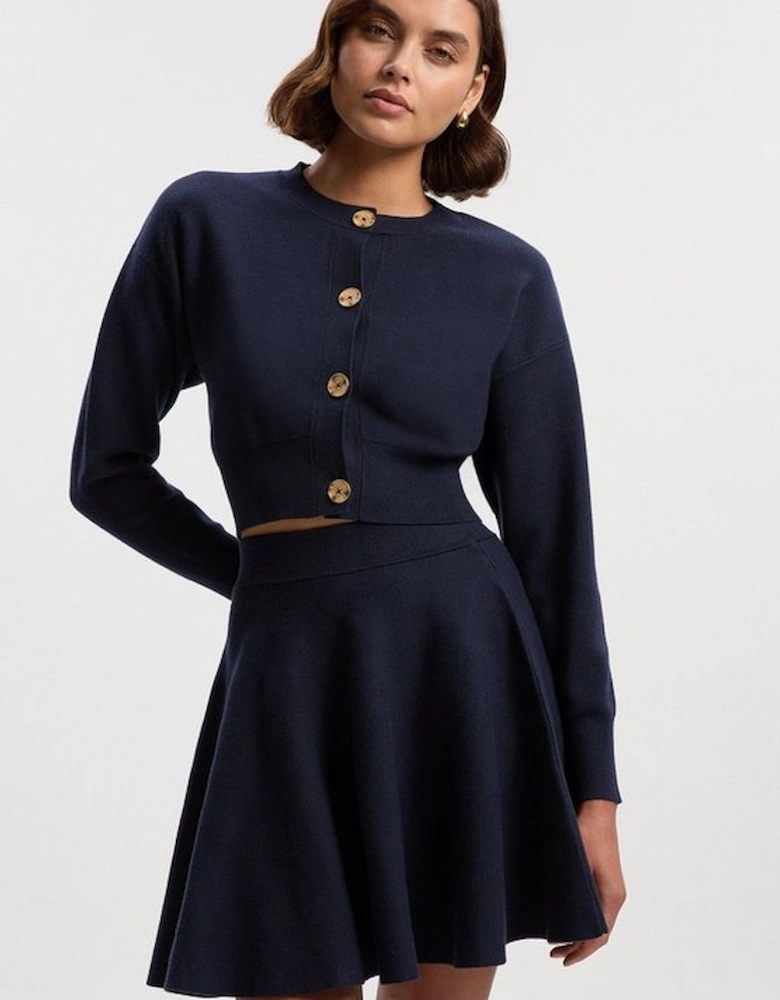 Compact Yarn Cropped Knitted Cardi