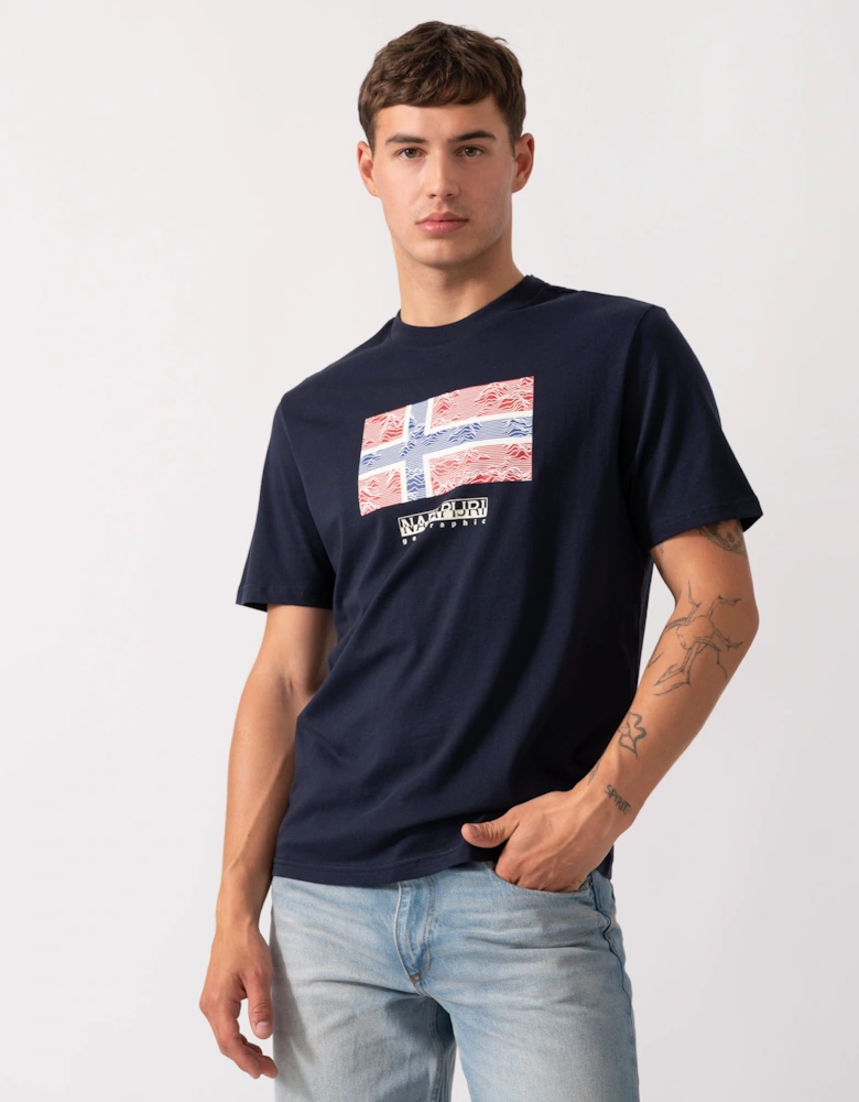 Drapeau Mens Short Sleeve T-Shirt - Blue Marine 176