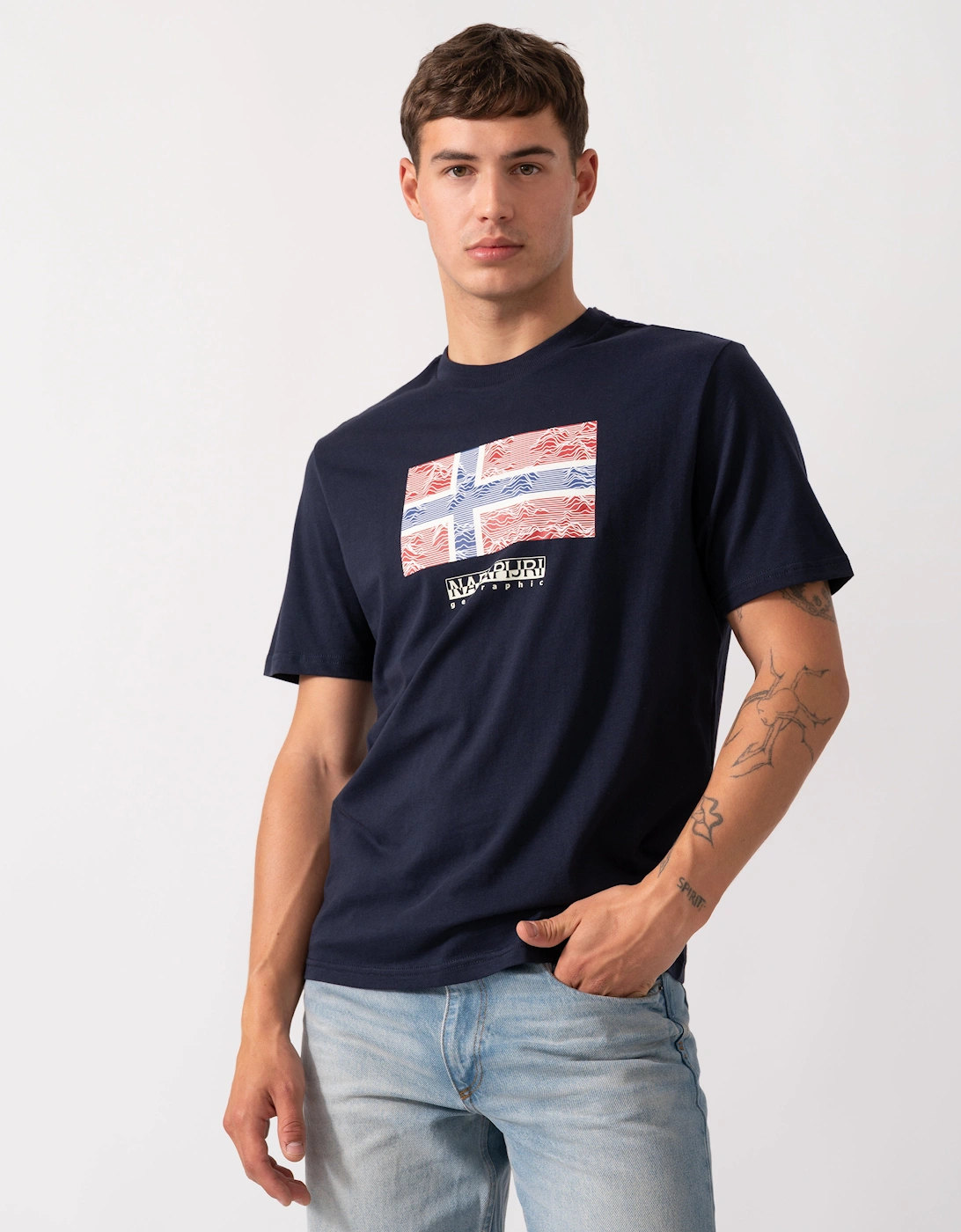 Drapeau Mens Short Sleeve T-Shirt - Blue Marine 176, 5 of 4