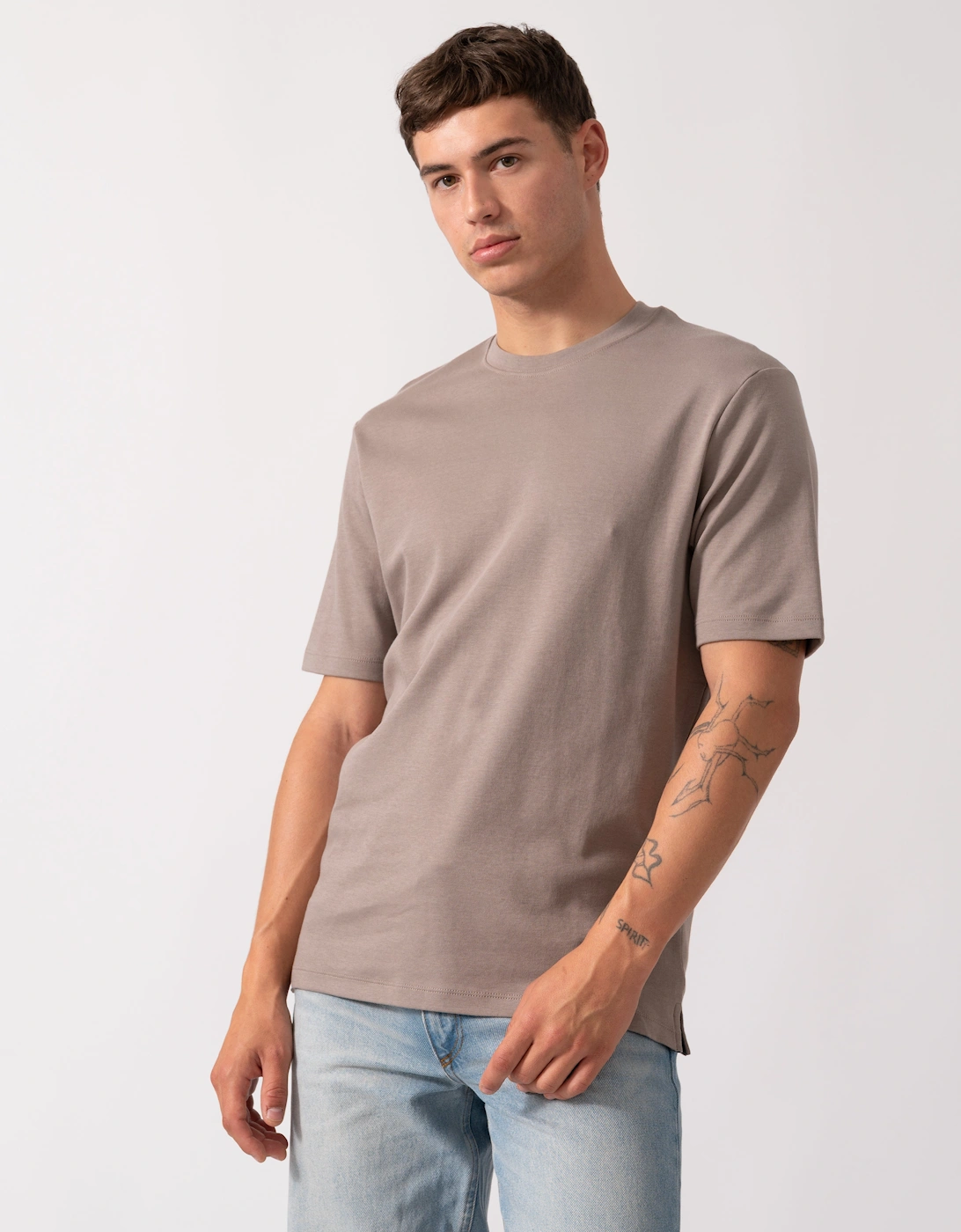 Palmela Mens Crew Neck T-Shirt - Mushroom, 5 of 4