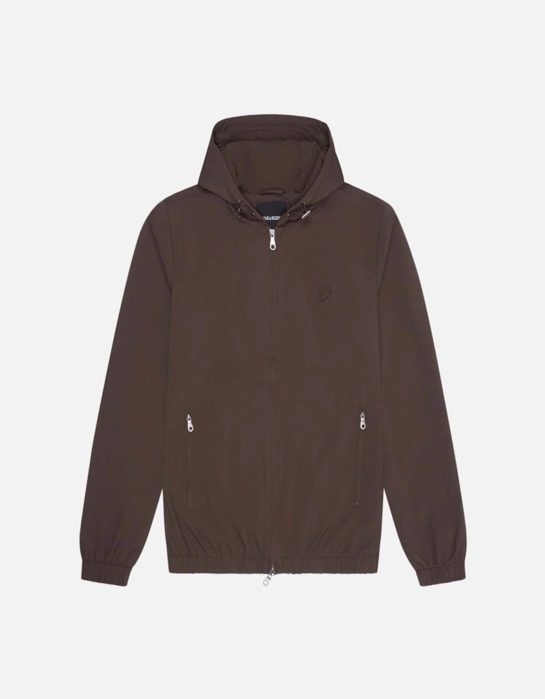 Tonal Eagle Hooded Bomber Jacket