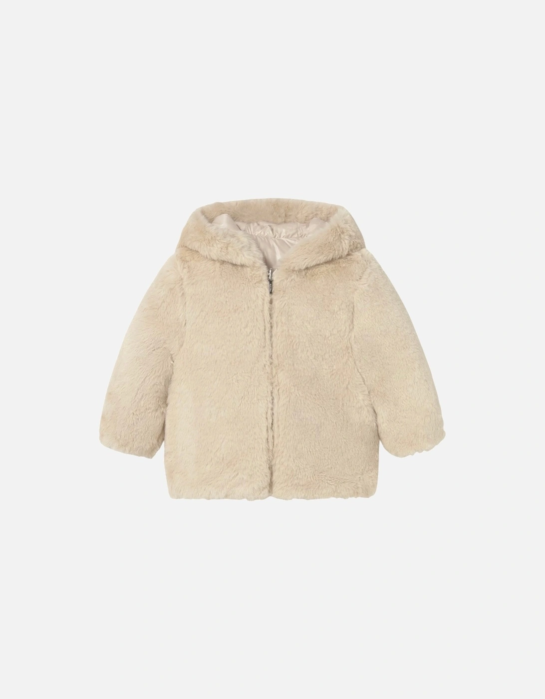Girls Sand Reversible Fluffy Coat